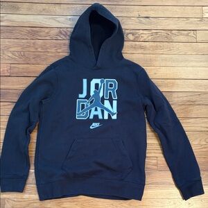 Nike Black Hoodie with Gray Jordan Jumpman Logo
